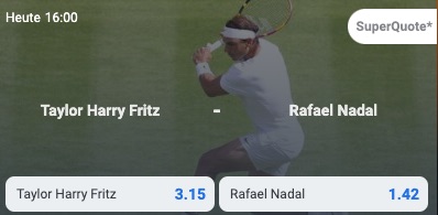 Fritz vs Nadal Wimbledon Quoten bei Betano